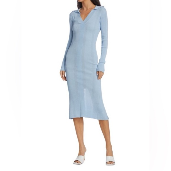 Remain by Birger Christensen light blue knit midi dress, size 2, worn once - Picture 1 of 5